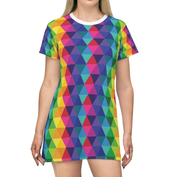 Colorful T-shirt Dress - Oversized Graphic Tshirt Dress Fashion - Pretty Little Things