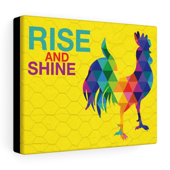 The Rockin' Rainbow Rooster Stretched Canvas
