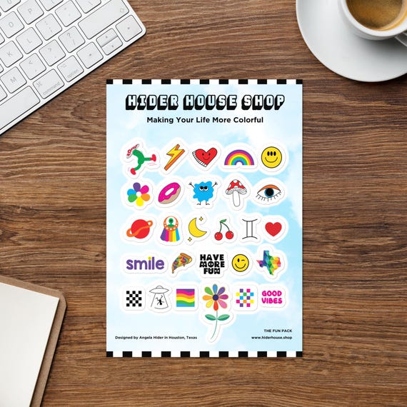 Rainbow Sticker Pack – Colorful Stickers for Journals, Laptops & Water Bottles, Fun Gift for Creative People