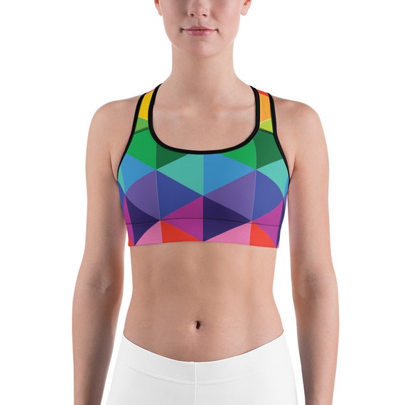 Sports bra Colorful Triangles Geometric Top