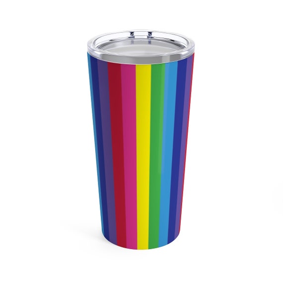 The Vivid Collection: Rainbow Striped Tumbler 20oz