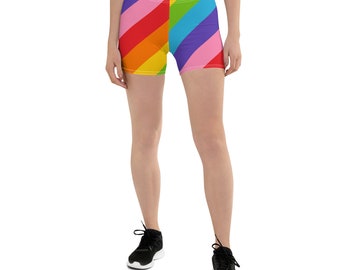 Rainbow Shorts Multi - For festivals, gym, working out, lounging around, running, biking, and for fun