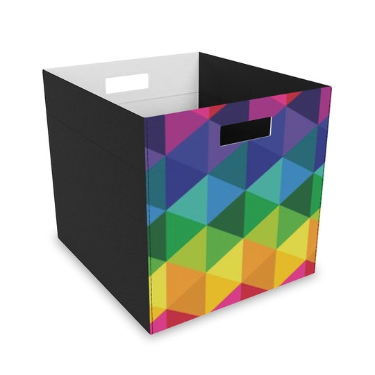 Disover Geometric Rainbow Felt Storage Box