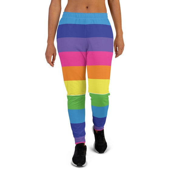 Candy Cane Rainbow Striped Women's Joggers