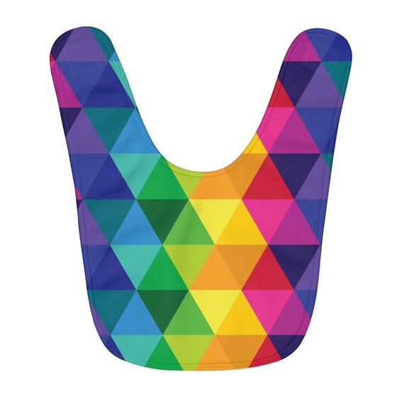 Fleece Baby Bib Colorful Geometric Infant Bib Gift For Baby