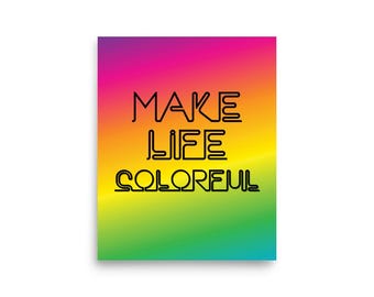 Rainbow Wall Art Poster – Colorful Happy Home Decor, Dopamine Decor Print, Joyful Modern Wall Art