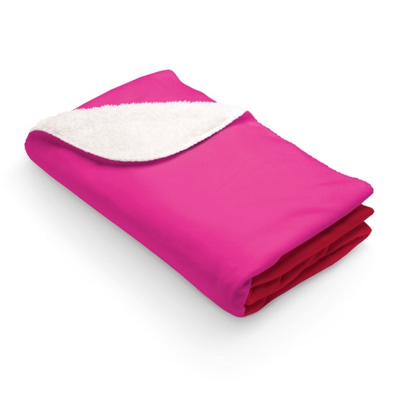 Red + Pink Two Toned Sherpa Fleece Blanket