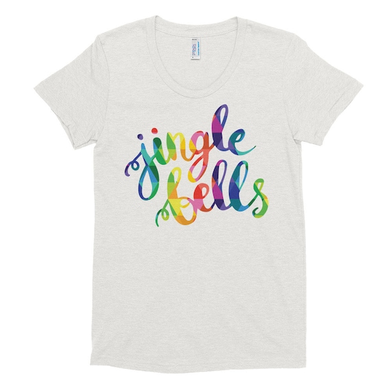 Jingle Bell's Women's Crew Neck T-shirt Colorful Christmas Shirt Holiday Gift