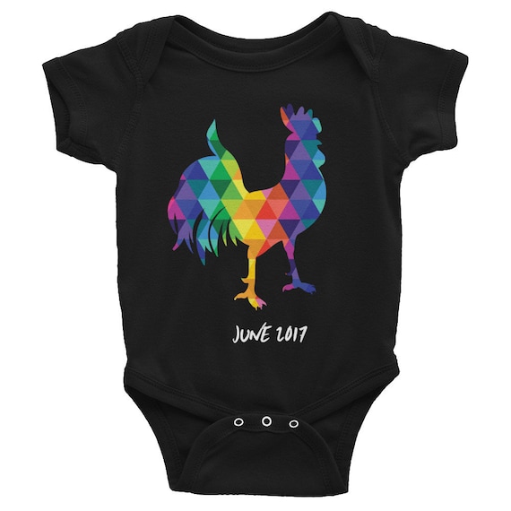 CUSTOM Infant Bodysuit Colorful One-piece Rainbow Rooster Cute Snapsuit Funny Gifts for Baby Shower Gifts