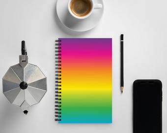 Rainbow Gradient Spiral Notebook | Colorful Dotted Journal | Psychedelic Notebook | Cute School & Office Supplies | Gift for Creatives