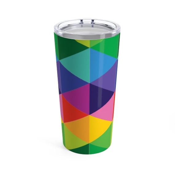 Multi-colored Rainbow Tumbler 20oz - Stainless Steel Rainbow Tumblr - Rainbow Glasses for Wine or Water or Coffee