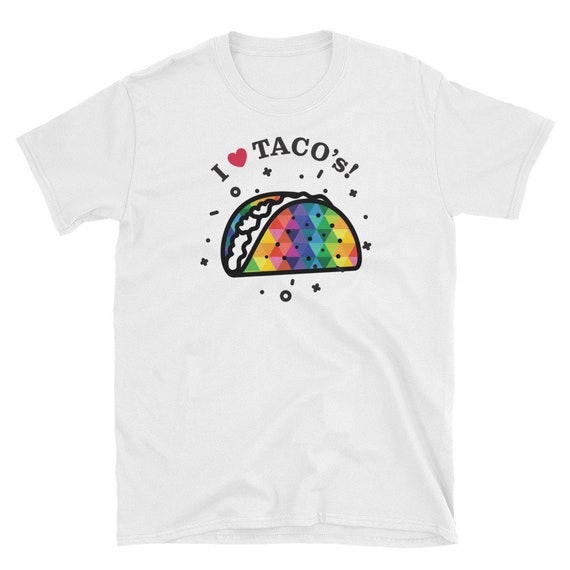 I Love Tacos Tshirt for Taco Tuesday / I Heart Rainbow Tacos Short-Sleeve Unisex T-Shirt