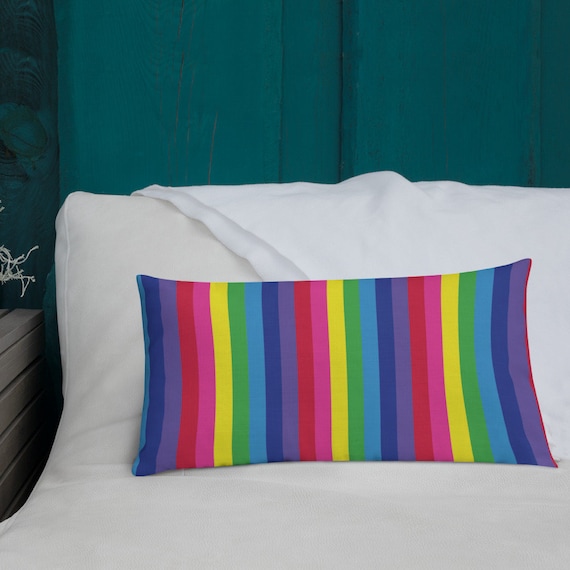 The Vivid Collection: Rainbow Striped Premium Pillow