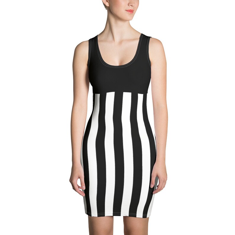 The Sexy Beetlejuice Dress Black and White Striped Dress image 3