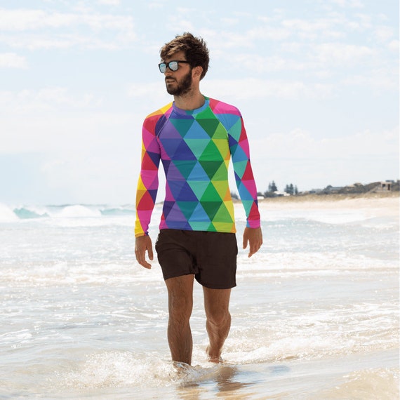 Men's Rash Guard - Multi Colored Shirt - Colorful Long Sleeve Top