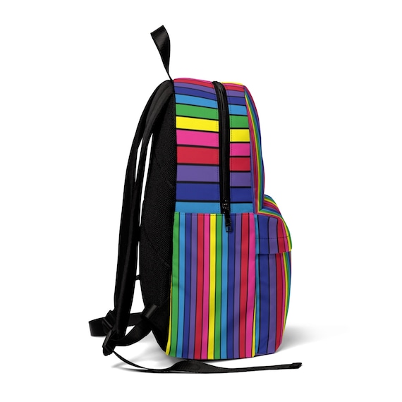 The Vivid Collection: Rainbow Striped Unisex Classic Backpack