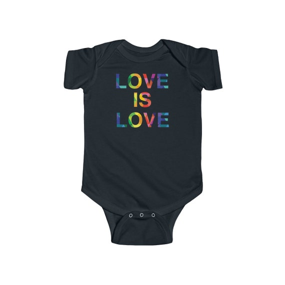 Love Is Love Infant Fine Jersey Bodysuit - Baby Rainbow Outfit - Love Shirt -Gift for Baby Made With Love