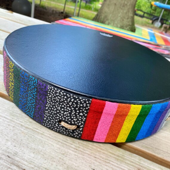 Custom Remo Buffalo Drum - Rainbow Colors