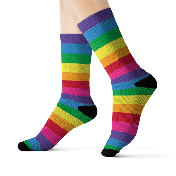 The Super Sour Candy Cane Socks - Rainbow Socks