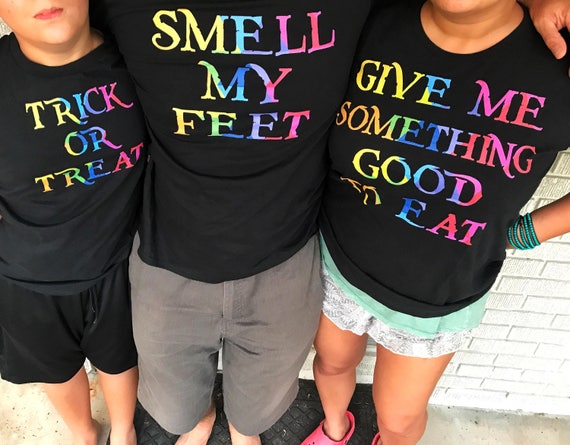 Trick or Treat T-shirts - Colorful Halloween Apparel - Unique Family Tees - Halloween Gifts for Him or Her - Smell My Feet Song