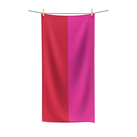 Red + Pink Two Toned Polycotton Towel