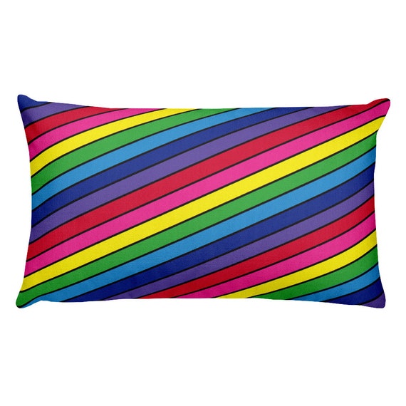 The Vivid Collection: Rainbow Striped Premium Pillow