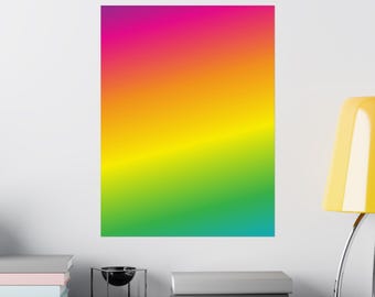 Rainbow Gradient Matte Vertical Poster | Colorful Ombre Wall Art