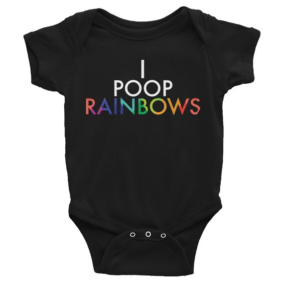 Infant Bodysuit - I Poop Rainbows One-piece Snapsuit for Baby Shower Gift for Mom