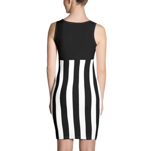 The Sexy Beetlejuice Dress Black and White Striped Dress image 4