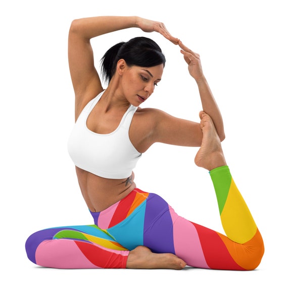 Rainbow Striped Yoga Leggings