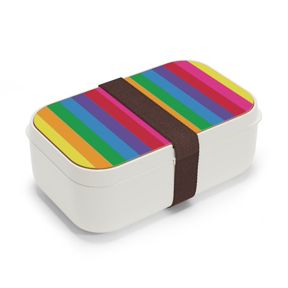 Colorful Rainbow Striped Bento Lunch Box