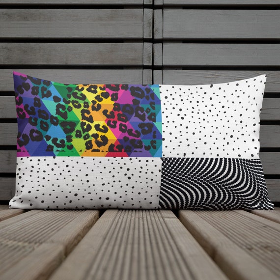 Wild Thing Colorful Abstract Print Premium Pillow Case w/ stuffing