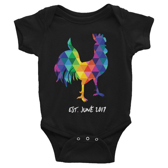 CUSTOM Infant Bodysuit Colorful One-piece Rainbow Rooster Cute Snapsuit Funny Gifts for Baby Shower Gifts