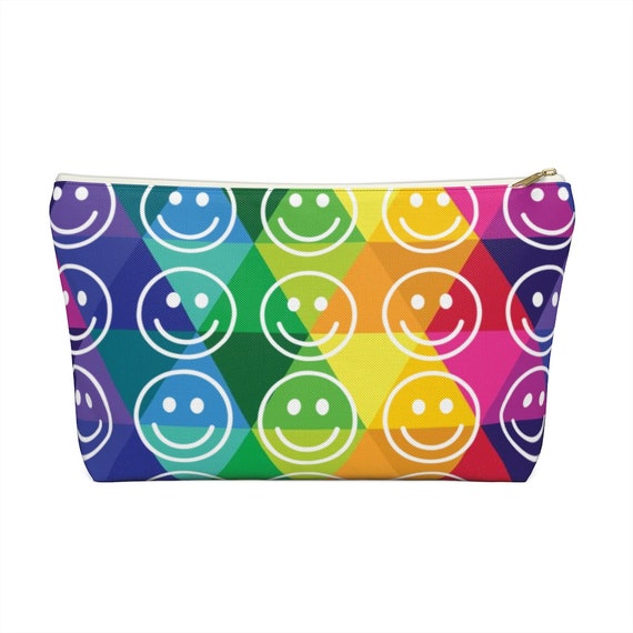 Smiley Face Accessory Pouch w T-bottom