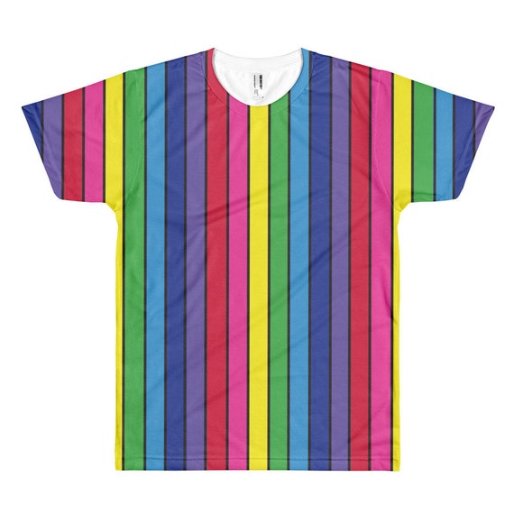 The Vivid Collection: Rainbow Striped Short sleeve men’s t-shirt