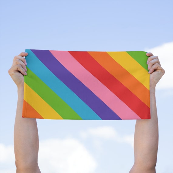 Rainbow Striped Rally Towel, 11x18