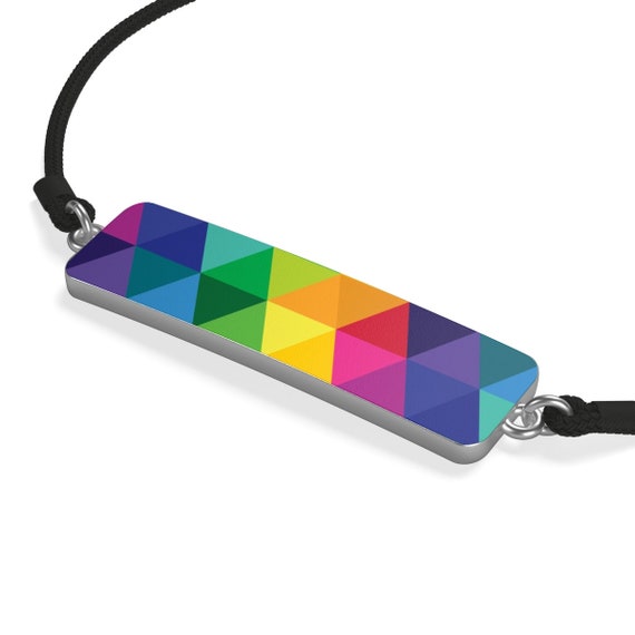 Cord Bracelet Rainbow Bracelet with Triangles Friendship Gift