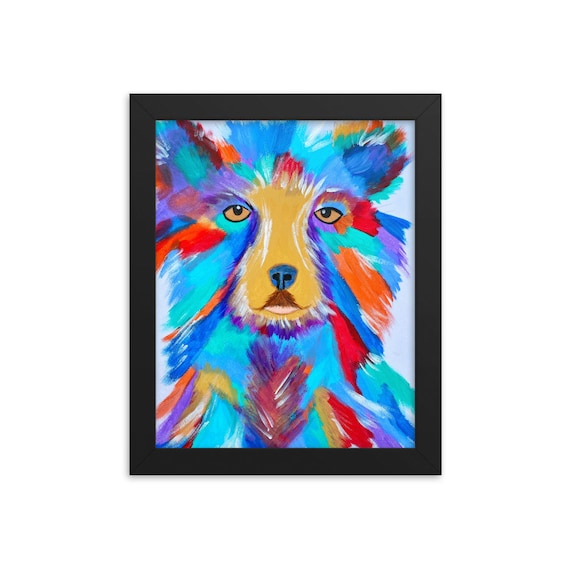 The Wild and Free Bear Head Framed Photo Paper Poster