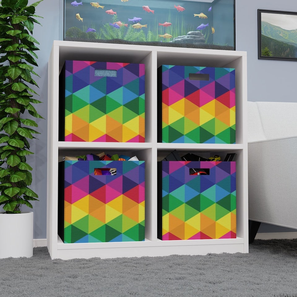 Discover Geometric Rainbow Felt Storage Box