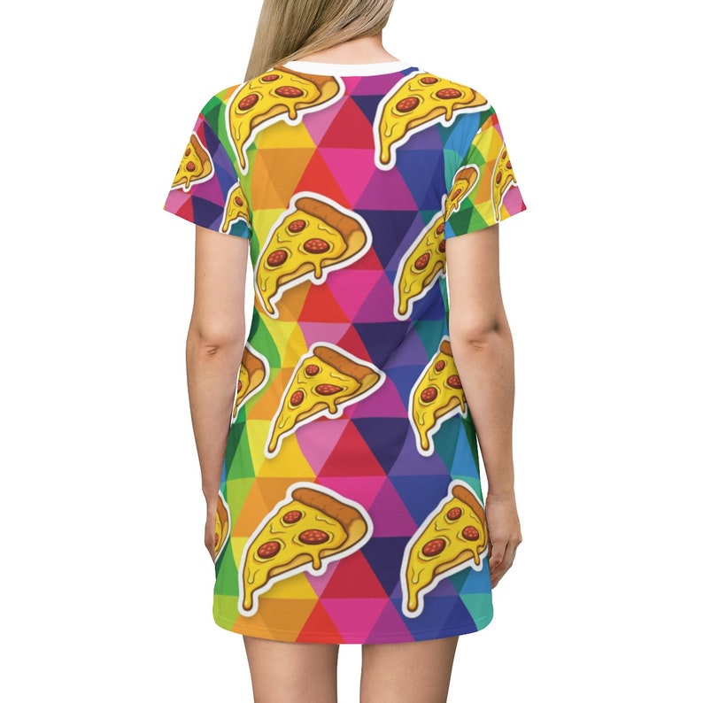 Graphic Tshirt Top Women/'s Rainbow Dress Apparel for Pizza Lovers Pizza T-shirt Dress