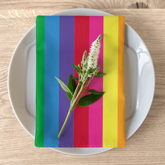 Colorful Rainbow Striped Napkins