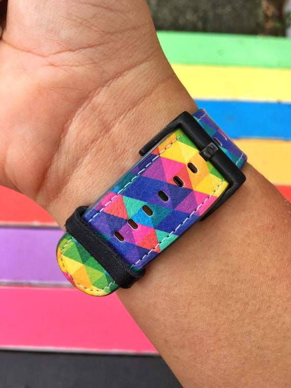 The Rainbow Watch Strap - Geometric Triangles of Love