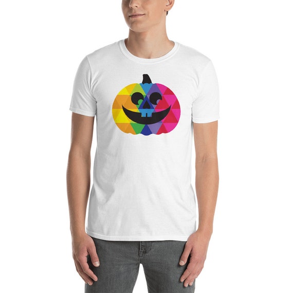 Happy Halloween Pumpkin Short-Sleeve Unisex T-Shirt - Colorful Halloween Clothing - Jack O Lantern Tee - Happy Pumpkin