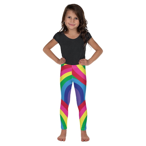 Colorful Rainbow Kid's Leggings Super Soft Pant Warmers