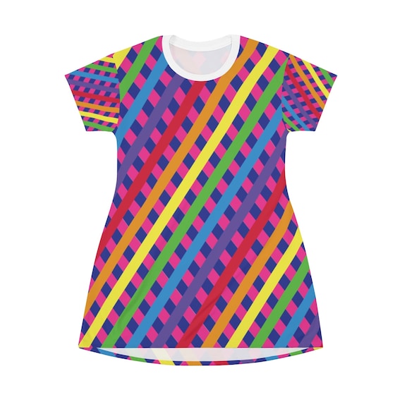 t shirt dress rainbow