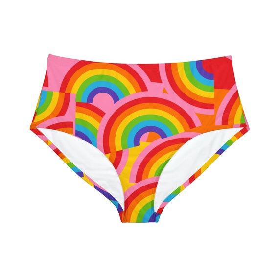 The Rainbow Lovers High-Waist Hipster Bikini Bottom