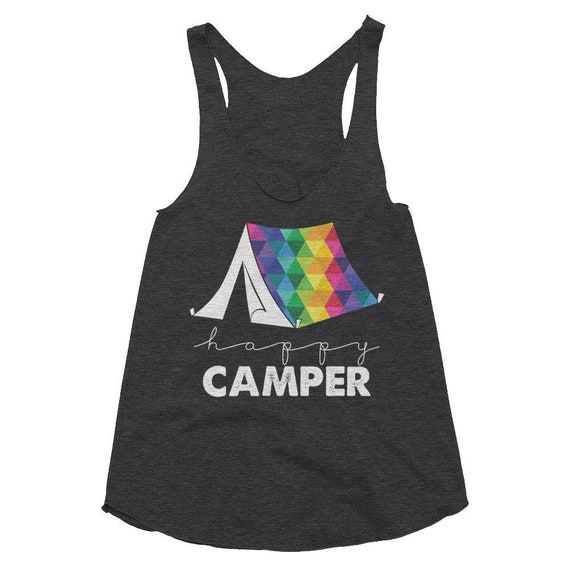 Happy Camper Women's Tri-Blend Racerback Tank