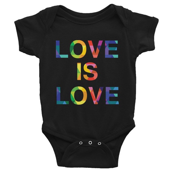 Hider House Infant Bodysuit Baby One-Piece Love is Love Rainbow Colorful Infant Short Sleeve Snapsuit Child Creeper