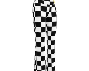 Black and White Checkered Flare leggings