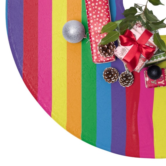 Colorful Rainbow Christmas Tree Skirts